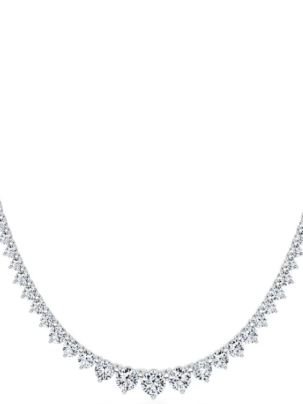 13.00cttw Lab Grown Diamond Graduated Necklace in 14K White Gold